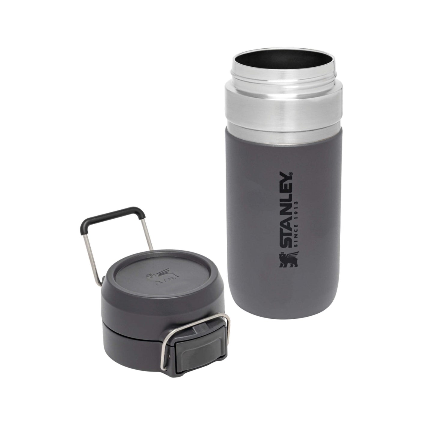 STANLEY Quick Flip Stainless Steel Water Bottle .71L / 24OZ Charcoal – Leakproof Insulated Water Bottle - Push Button Locking Lid - BPA-Free Thermos Flask - Cup Holder Compatible - Dishwasher Safe