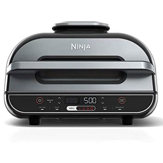 Ninja Foodi 5 In 1 Indoor Grill and Air Fryer with Surround Searing, Removable Grill Gate, Crisper Basket, Cooking Pot, and Smoke Control System