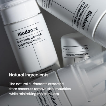 BIODANCE Soothing Barrier Cleansing Foam, Micro Bubble Foam, Gentle & Mild Face Cleanser | 4.06 fl.oz, 120ml