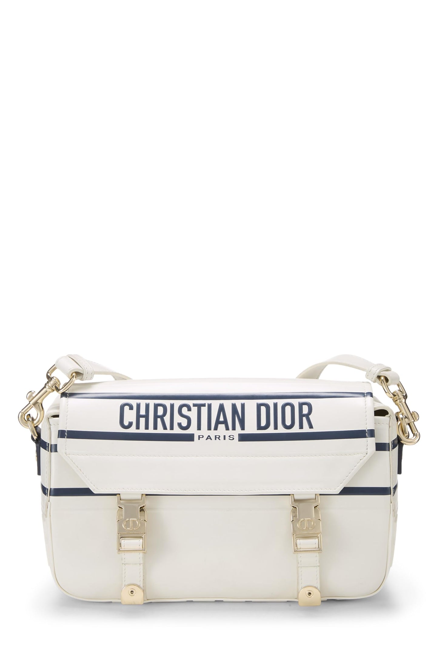 Dior, Pre-Loved White Calfskin Diorcamp Messenger Small, White