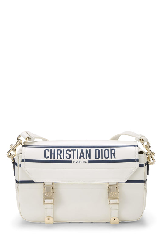 Dior, Pre-Loved White Calfskin Diorcamp Messenger Small, White