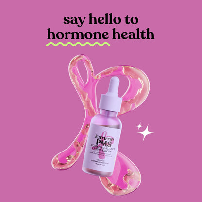 Lemme PMS Hormone Balance for Women Liquid Drops, PMS & Mild Period Cramping Relief, 10-in-1 Herbal Blend with Raspberry Leaf, Dong Quai, Cramp Bark, Reishi & B2, Organic, Sugar-Free, 1 fl oz