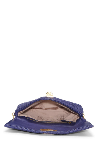 Miu Miu, Pre-Loved Purple Nappa Crystal Flap Shoulder Bag, Purple