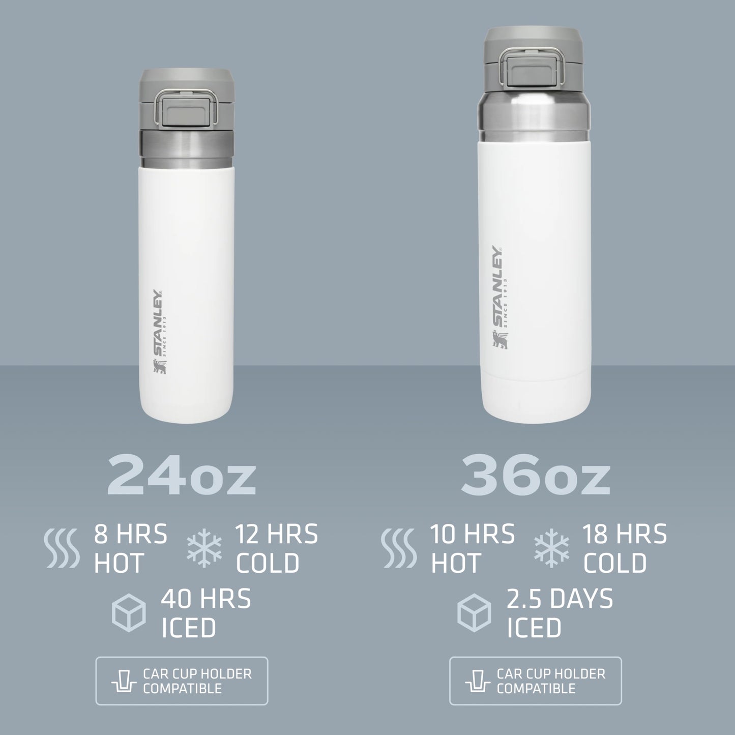 Stanley Quick Flip GO Water Bottle 36 oz | Push Button Lid | Leakproof and Packable for Travel and Sports | Insulated Stainless Steel | BPA-Free | Pool