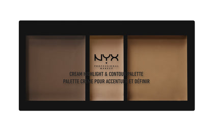 NYX PROFESSIONAL MAKEUP Cream Highlight & Contour Palette, Deep, 0.38 Ounce (CHCP03)
