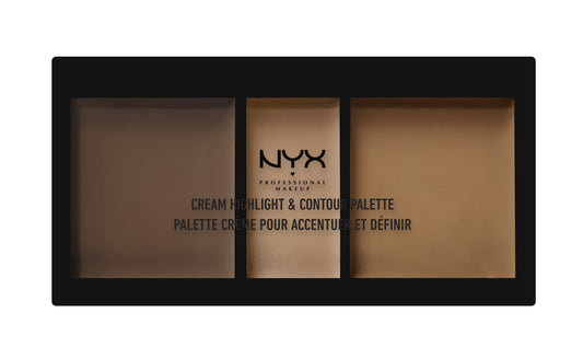 NYX PROFESSIONAL MAKEUP Cream Highlight & Contour Palette, Deep, 0.38 Ounce (CHCP03)
