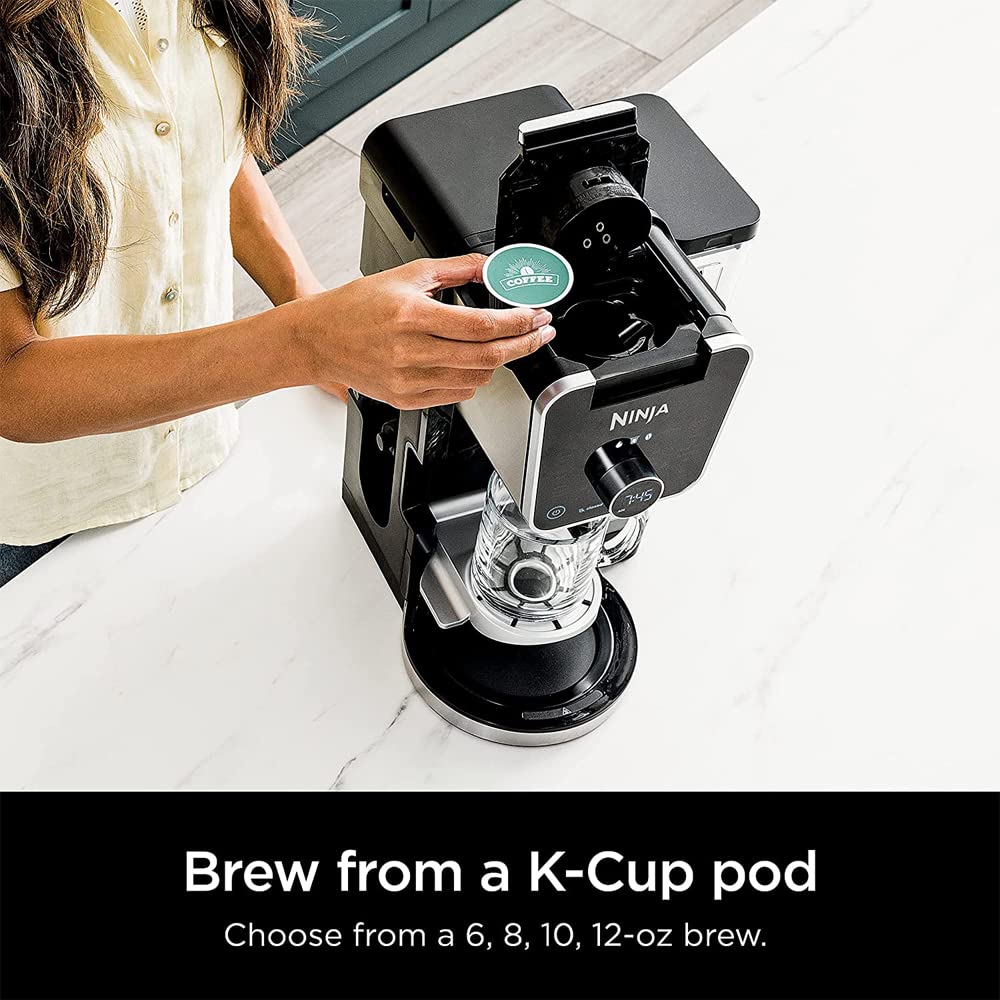 Ninja CFP301 DualBrew Pro Specialty 12-Cup Drip Coffee Maker (Renewed) Bundle with Deco Chef 3.7QT Electric Oil-Free Digital Air Fryer for Healthy Frying