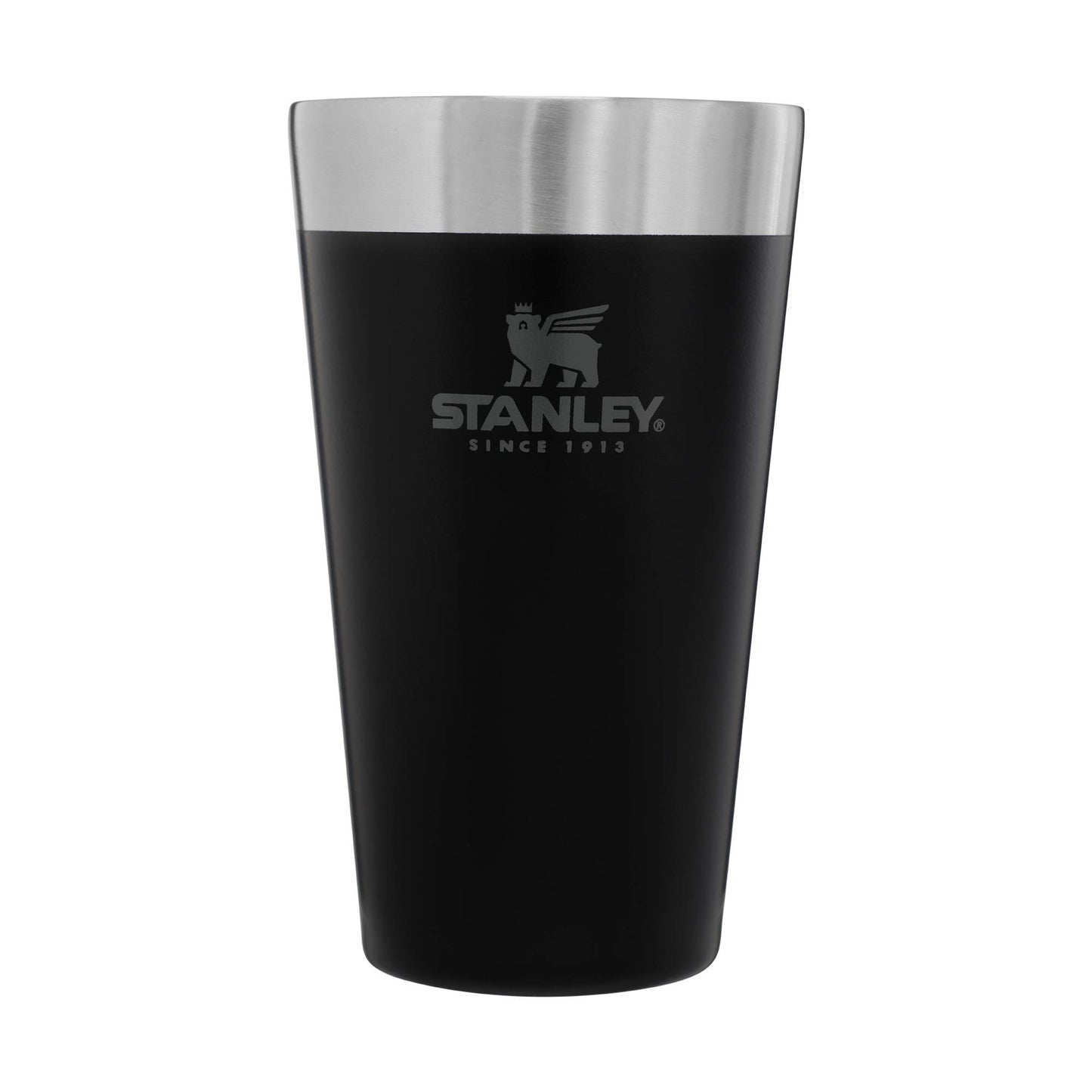 Stanley Adventure Stacking Beer Pint Glass 16oz | Stackable Drinking Cup for Cold Beverages | Dishwasher Safe | Insulated Stainless Steel Tumbler | BPA-Free | Matte Black