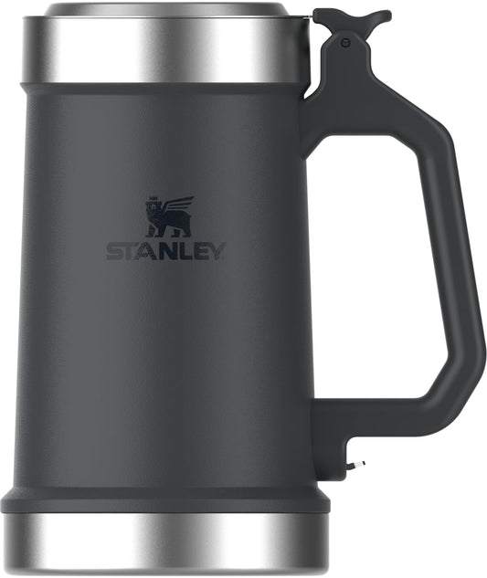 Stanley Classic Bottle Opener Beer Stein 24 oz | Flip Up Lid and Heavy Duty Handle with Built In Bottle Opener | Insulated Stainless Steel Beer Mug | BPA-Free | Stainless Steel Shale