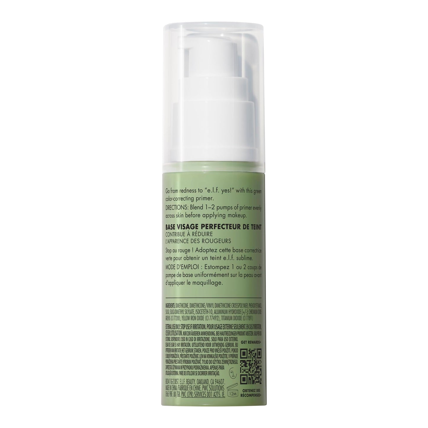e.l.f. Tone Adjusting Face Primer, Makeup Primer For Neutralizing Uneven Skin Tones & Redness, Grips Makeup To Last, Vegan & Cruelty-free, Large