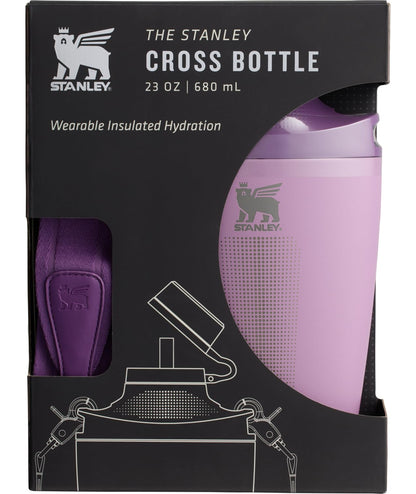Stanley Cross Bottle 23 oz | Travel Water Bottle with Jacquard Strap | Leakproof Tritan Lid with Removable Straw | Insulated Stainless Steel | BPA-Free | Lilac
