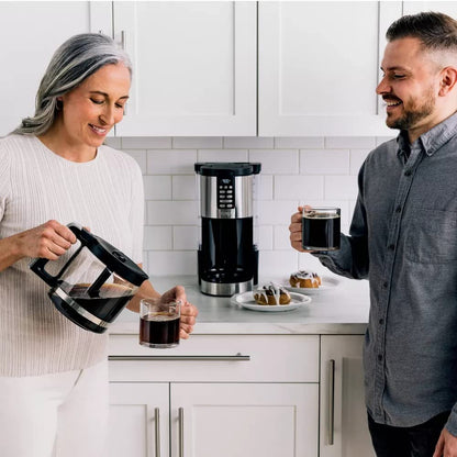 Ninja DCM201 14-Cup XL Coffee Maker PRO, 2 Brew Styles Classic & Rich, 4 Program Small Batch, Delay Brew, Freshness Timer & Keep Warm, No Permanent Filter or Scoop Included (Stainless Steel)