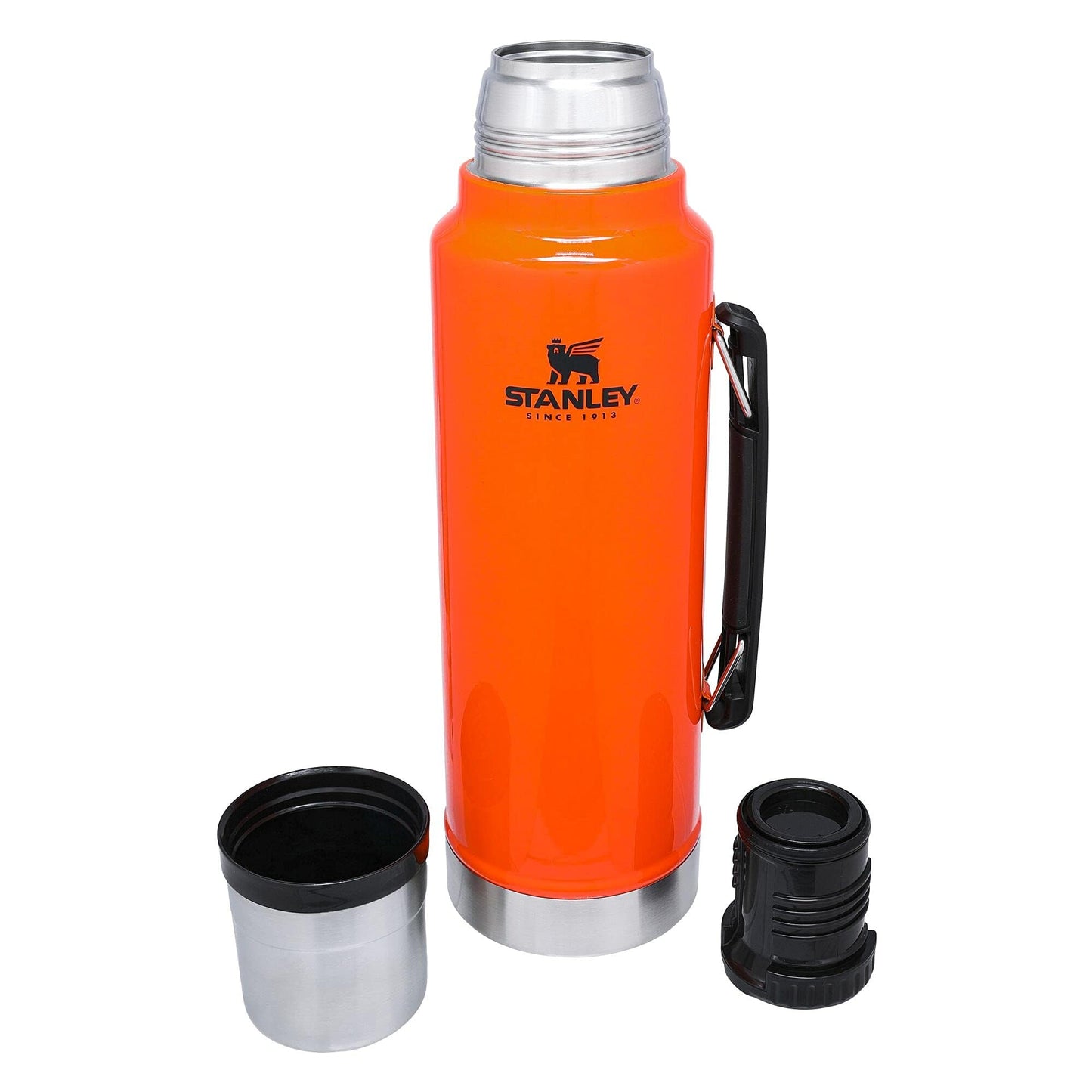 Stanley Classic Legendary Vacuum Bottle 1.5 qt | Wide Mouth with Leakproof Cup Lid | Keep Drinks Hot or Cold | Packable for Travel | Insulated Stainless Steel Thermos | BPA-Free | Blaze Orange