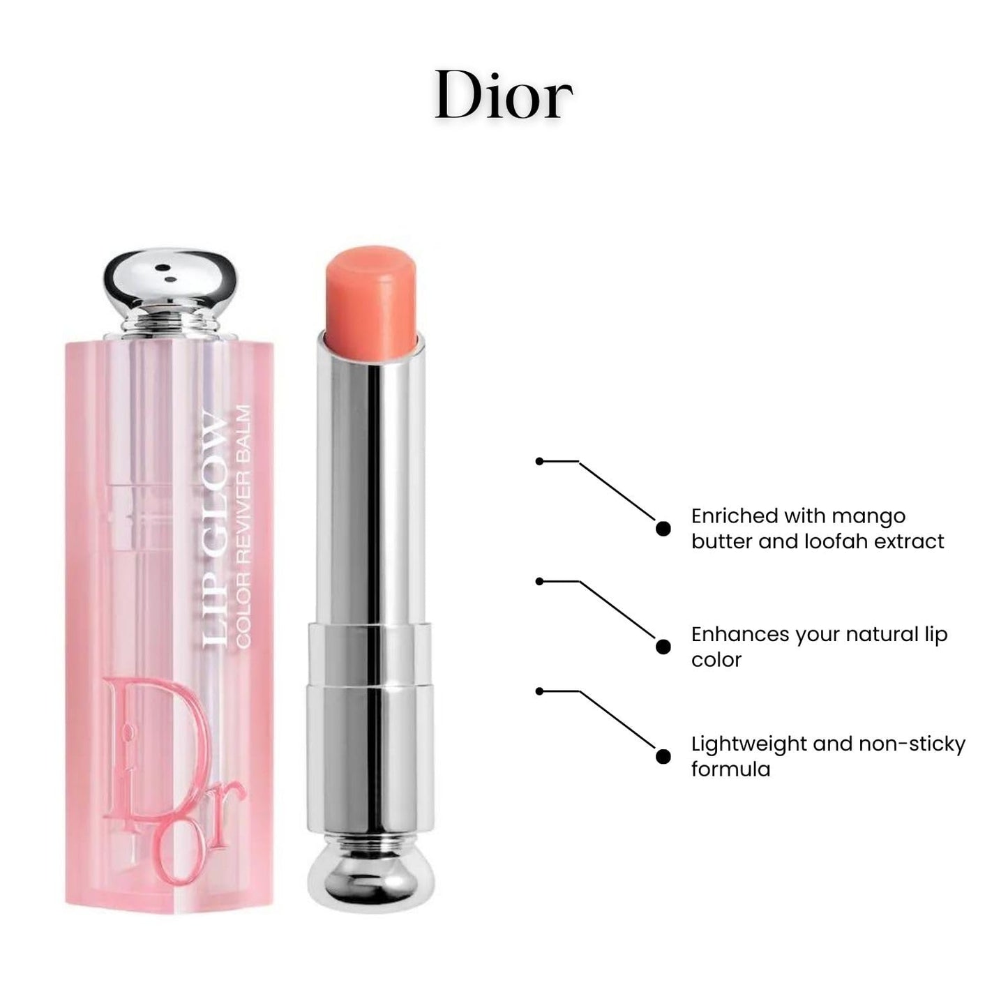 DIOR ADDICT LIP GLOW # Coral - sheer pink coral