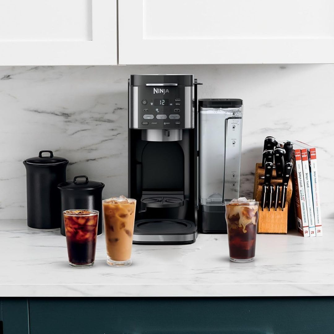 Ninja CFP105 DualBrew Hot & Iced Coffee Maker, Single-Serve, Compatible with K-Cups & 14-Cup Drip Coffee Maker, Black (Renewed)