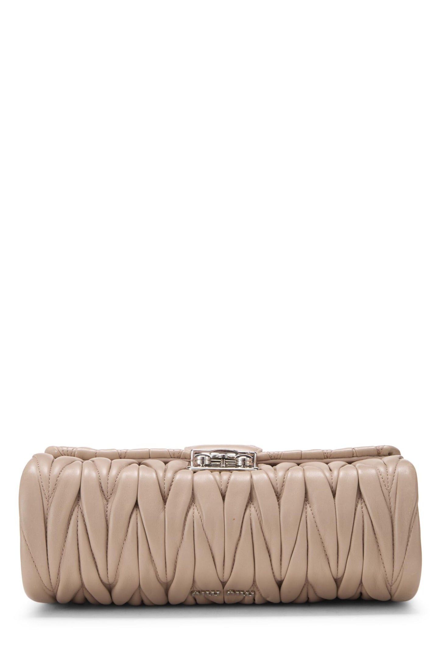 Miu Miu, Pre-Loved Pink Nappa Matelassé Shoulder Bag, Beige