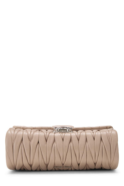 Miu Miu, Pre-Loved Pink Nappa Matelassé Shoulder Bag, Beige