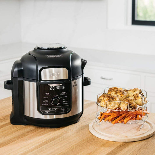 Ninja Stainless Ste Foodi 8qt. 9-in-1 Deluxe XL Pressure Cooker & Air Fryer-Stainless Steel/Black