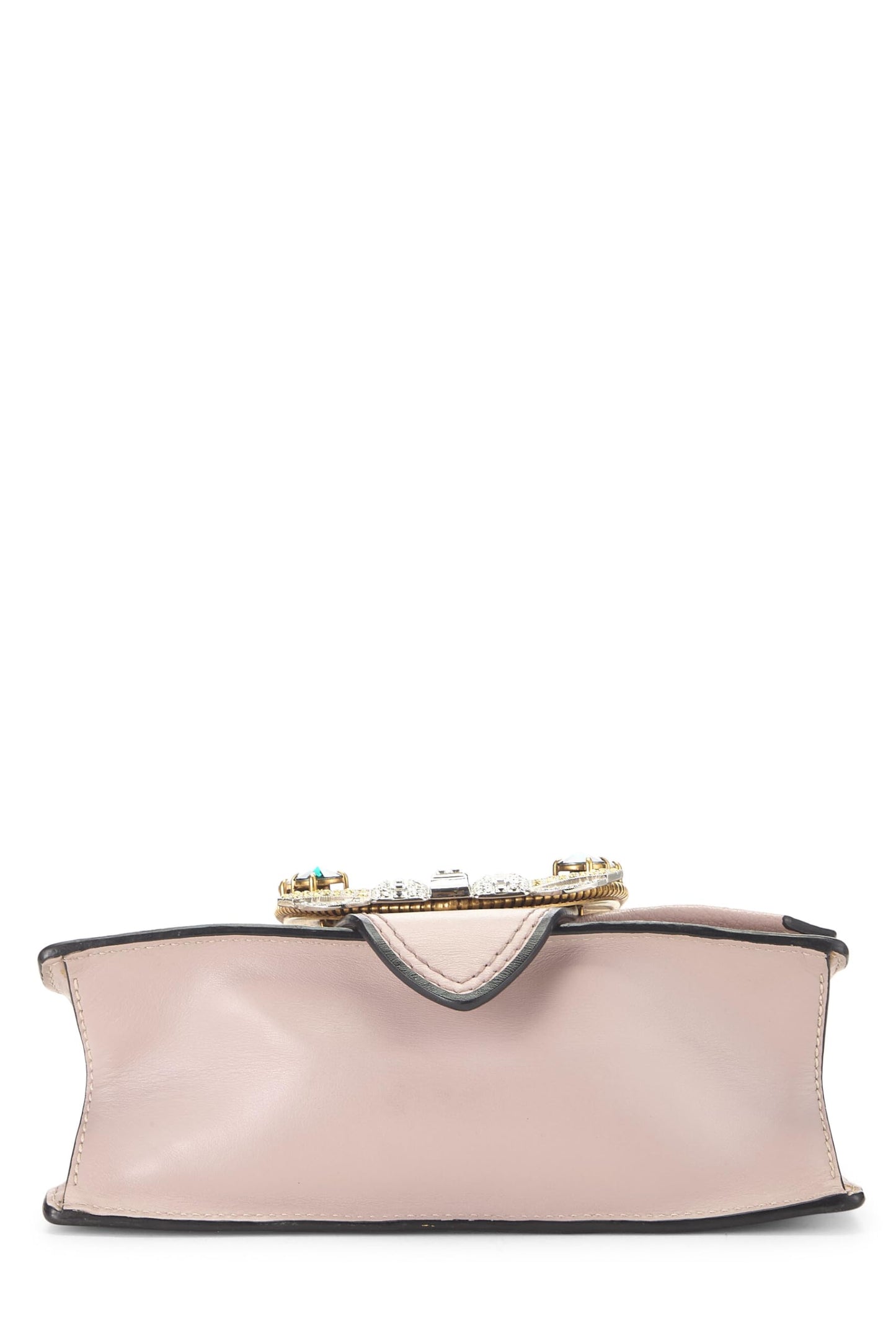 Miu Miu, Pre-Loved Pink Leather Crystal Embellished Shoulder Bag, Pink