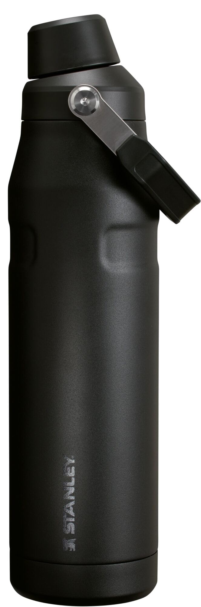 Stanley IceFlow Fast Flow Water Bottle 36 oz | Angled Spout Lid | Lightweight and Leakproof for Travel and Sports | Insulated Stainless Steel | BPA-Free | Black 2.0