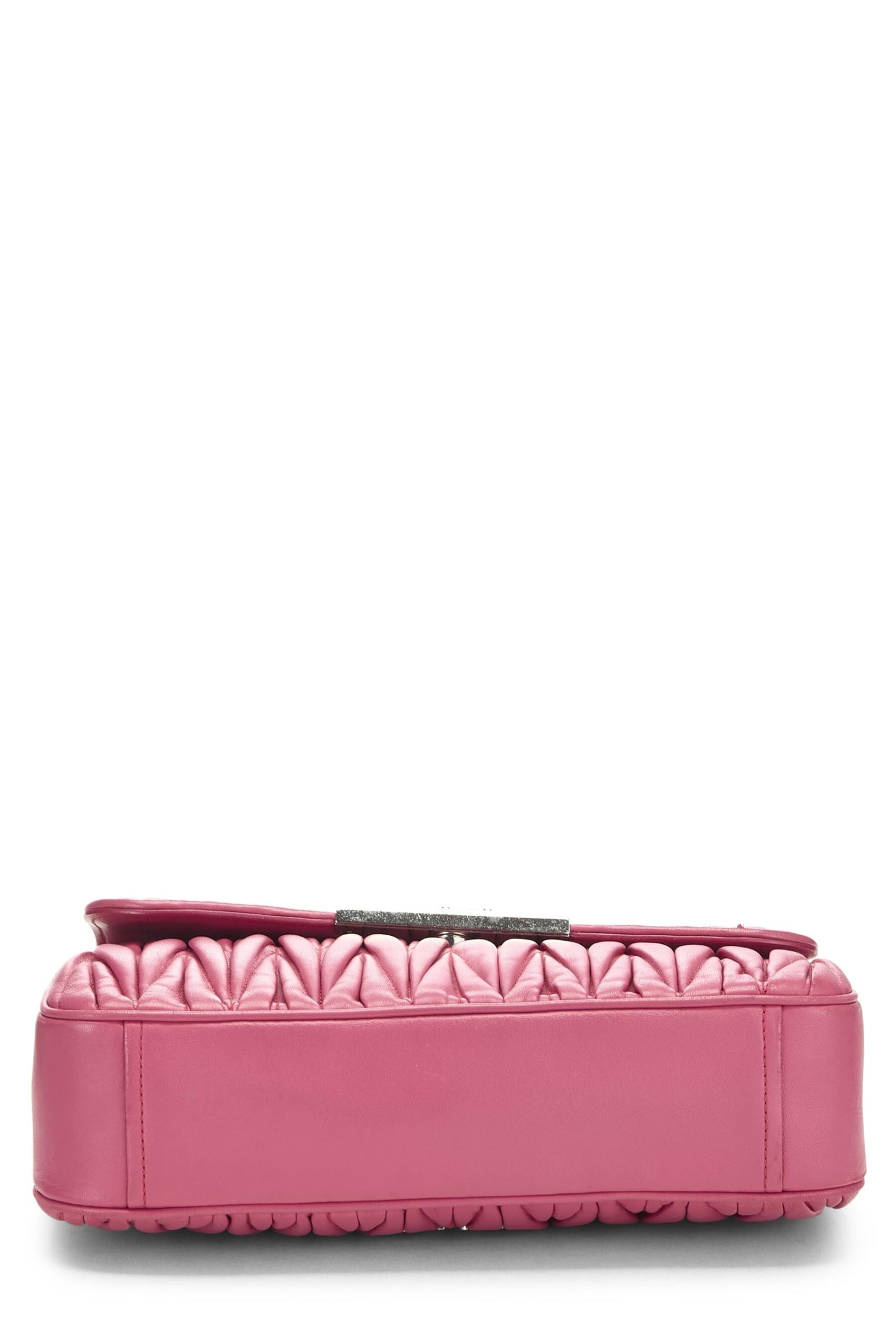 Miu Miu, Pre-Loved Pink Nappa Gaufre Chain Flap Shoulder Bag, Pink