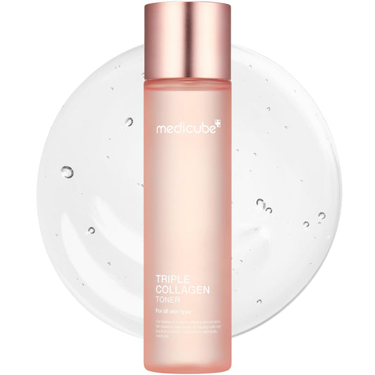 Medicube Triple Collagen Toner - Hydrolyzed, Atelo, & Soluble Collagen for Deep Hydration & Plump Skin - Fast-Absorbing Formula for All-Day Suppleness, Korean Skincare (4.73 fl.oz.)