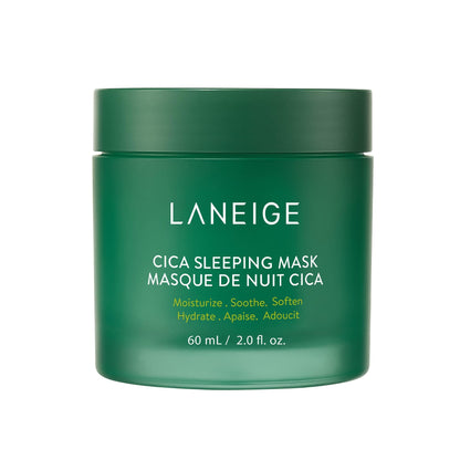 LANEIGE Cica Sleeping Mask: Soothing Overnight Mask with Centella & Fermented Forest Yeast Extract for Sensitive Skin & Moisture Barrier Repair