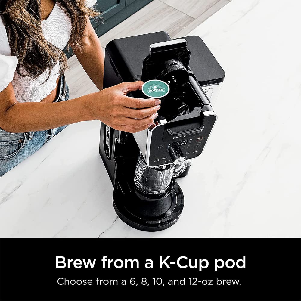 Ninja CFP201 DualBrew 12-Cup Drip, Single-Serve Coffee Maker (Renewed) Bundle with 3 YR CPS Enhanced Protection Pack