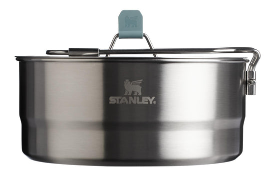 Stanley Wildfare Core Saucepan Cookset | 6-Pc Stainless Steel Cookware | 2qt Saucepan w/Lid, Cutting Board, Trivet & Spoons | Induction Cookware | Camping Essentials