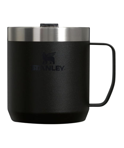 Stanley Stay-Hot Camp Mug 12 oz | Press Fit Drink Through Lid | Cup for Coffee, Tea and Drinks | Insulated Stainless Steel Coffee Mug | BPA-Free | Black 2.0
