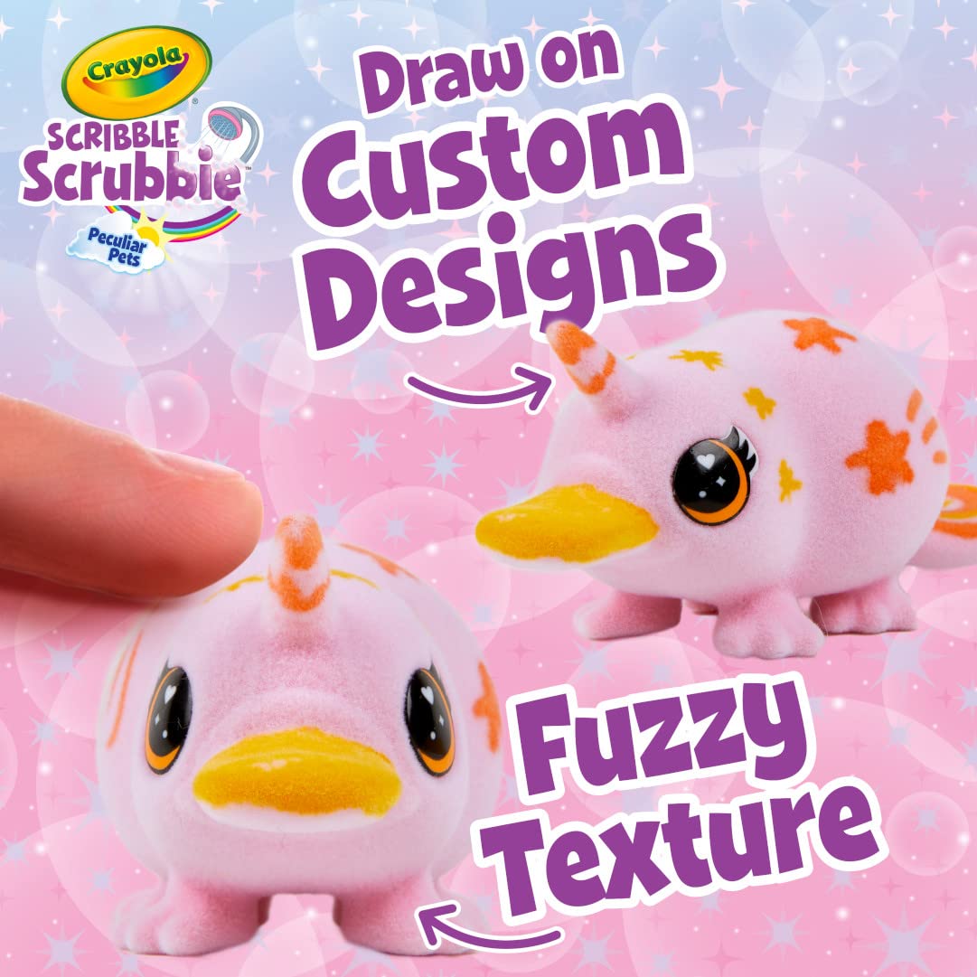 Crayola Scribble Scrubbie Peculiar Pets, Washable Pet Grooming Toy Set for Kids, Arts & Crafts Animal Toys, Gifts for Girls & Boys, Ages 3+