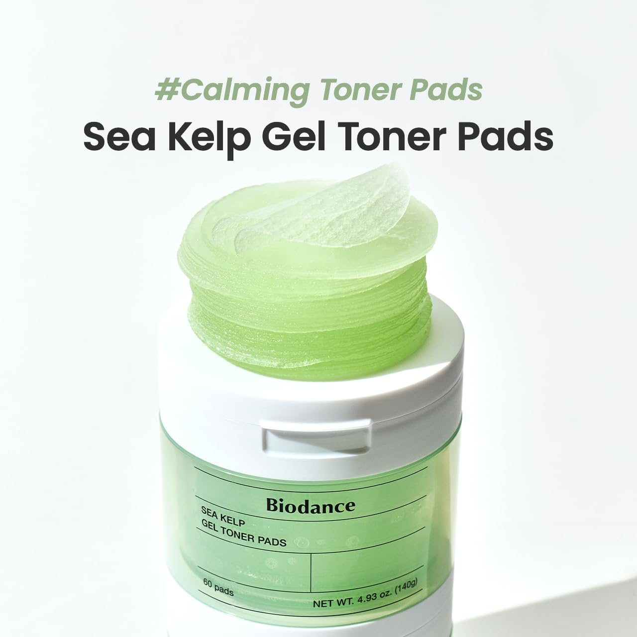 Biodance Brightening & Calming Toner Pads Duo, Vita Niacinamide and Sea Kelp Gel Toner Pads, Dark Spot Correcting and Sebum Control for Sensitive Skin, 60 Pads + 60 Pads