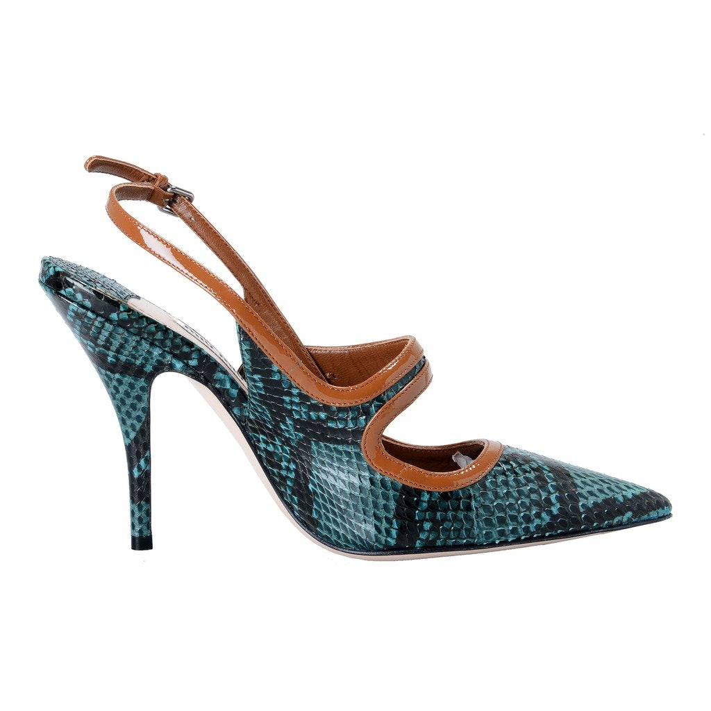 Miu Miu Women's Python Leather High Heel Slingbacks Pumps Shoes US 5 IT 35; Multi-Color