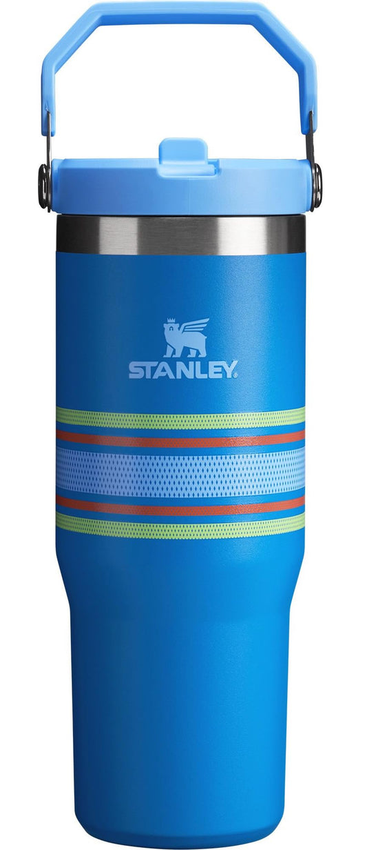 STANLEY The Varsity Ice Flow Tumbler, Flip Straw Lid, 30 oz. - Azure Mesh (Blue)
