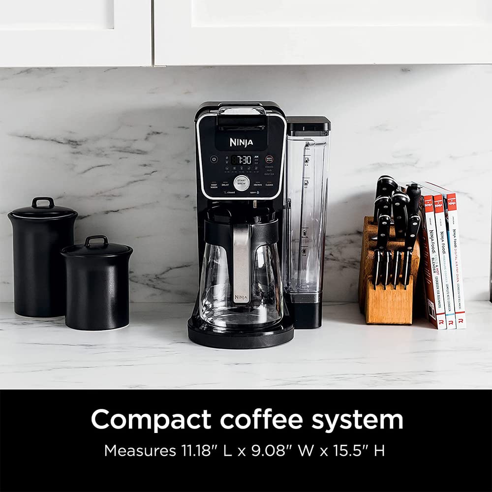 Ninja CFP201 DualBrew 12-Cup Drip Single-Serve Coffee Maker (Renewed) Bundle with Premium 2 YR CPS Enhanced Protection Pack