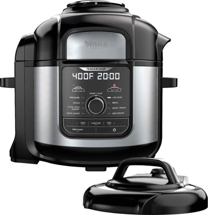 Ninja Stainless Ste Foodi 8qt. 9-in-1 Deluxe XL Pressure Cooker & Air Fryer-Stainless Steel/Black