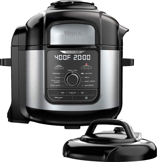 Ninja Stainless Ste Foodi 8qt. 9-in-1 Deluxe XL Pressure Cooker & Air Fryer-Stainless Steel/Black