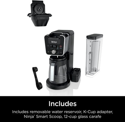 Ninja CFP201 DualBrew 12-Cup Drip Single-Serve Coffee Maker (Renewed) Bundle with Deco Chef 3.7QT Electric Oil-Free Digital Air Fryer for Healthy Frying