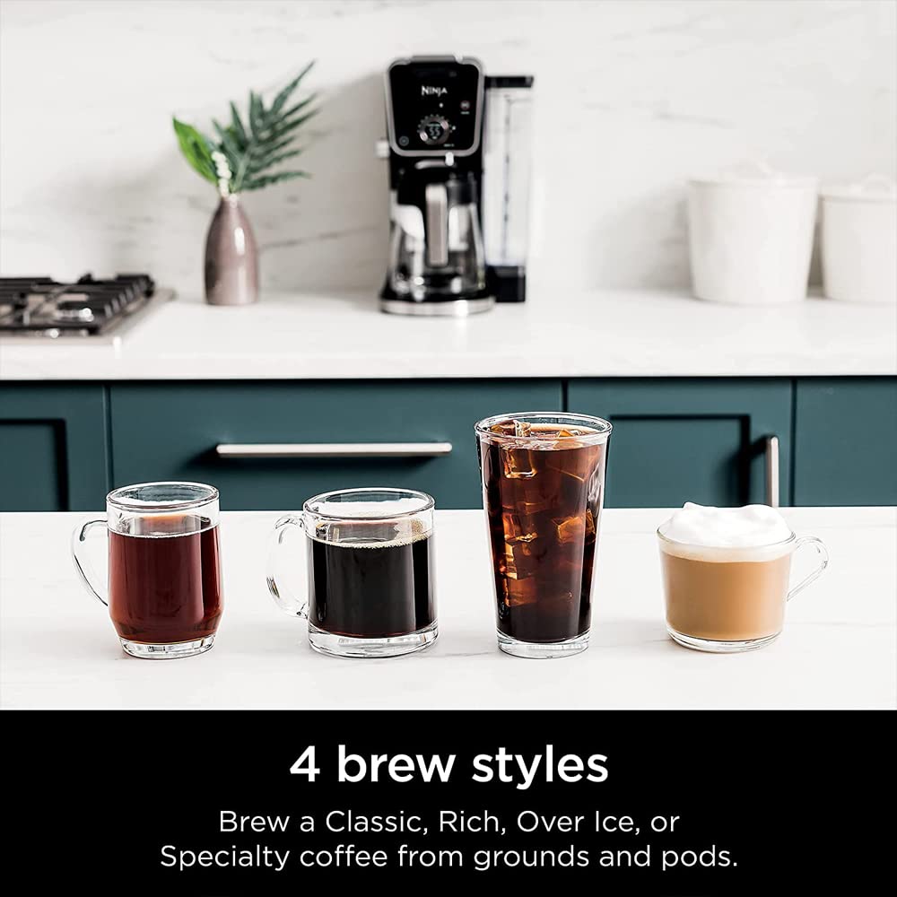 Ninja CFP301 DualBrew Pro Specialty 12-Cup Drip Coffee Maker (Renewed) Bundle with Deco Chef 3.7QT Electric Oil-Free Digital Air Fryer for Healthy Frying