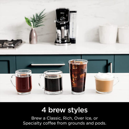 Ninja CFP301 DualBrew Pro Specialty 12-Cup Drip Coffee Maker (Renewed) Bundle with Deco Chef 3.7QT Electric Oil-Free Digital Air Fryer for Healthy Frying