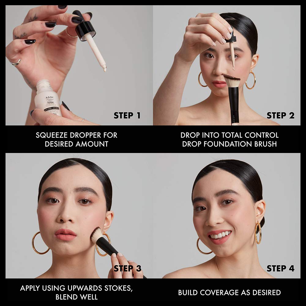 NYX PROFESSIONAL MAKEUP Total Control Pro Drop Foundation, Skin-True Buildable Coverage - Deep Sable