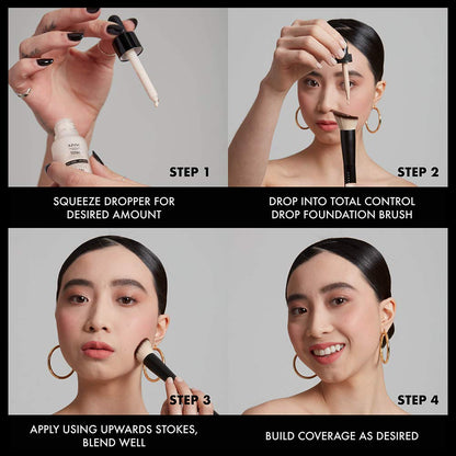 NYX PROFESSIONAL MAKEUP Total Control Pro Drop Foundation, Skin-True Buildable Coverage - Sienna