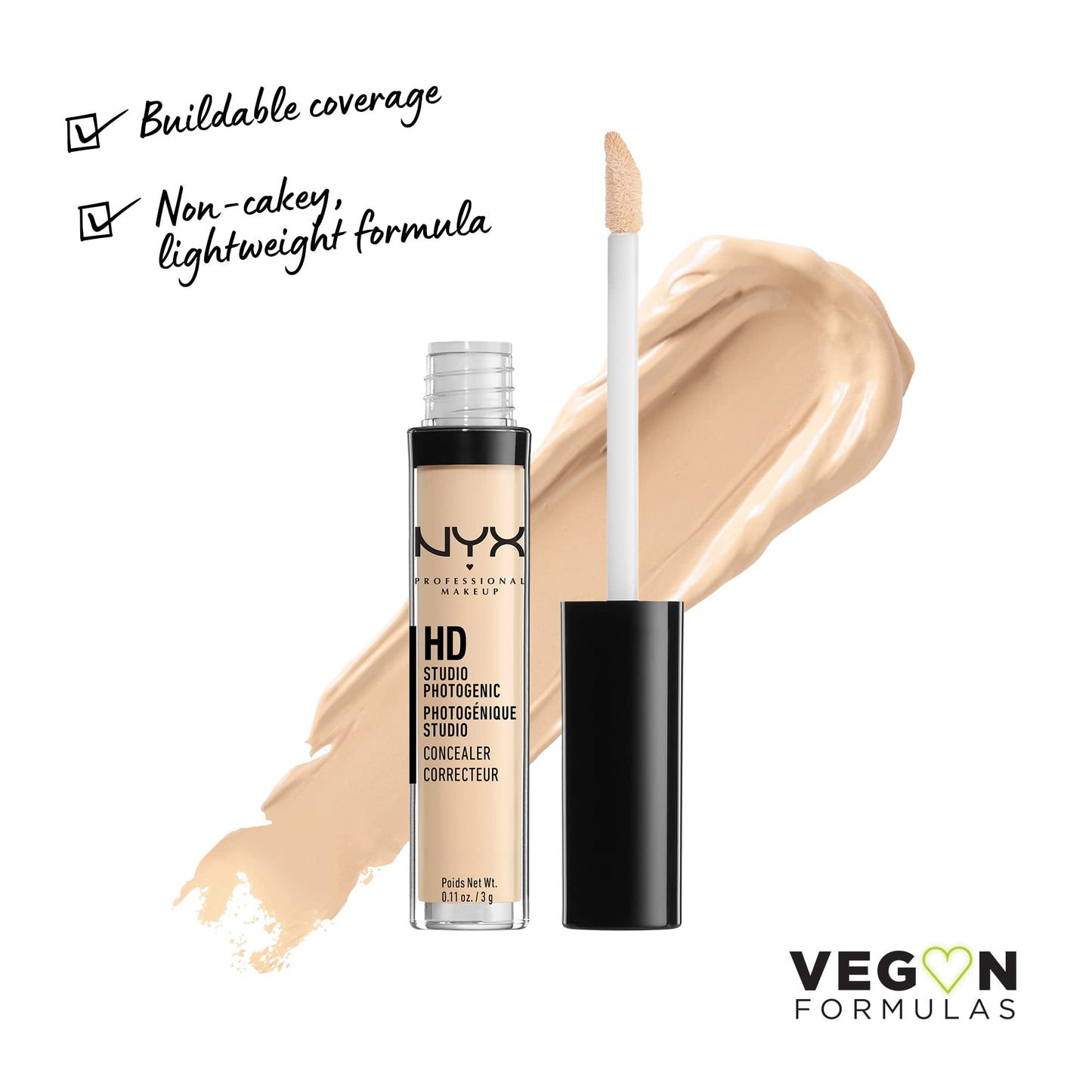 NYX PROFESSIONAL MAKEUP HD Studio Photogenic Concealer Wand, Medium Coverage - Alabaster