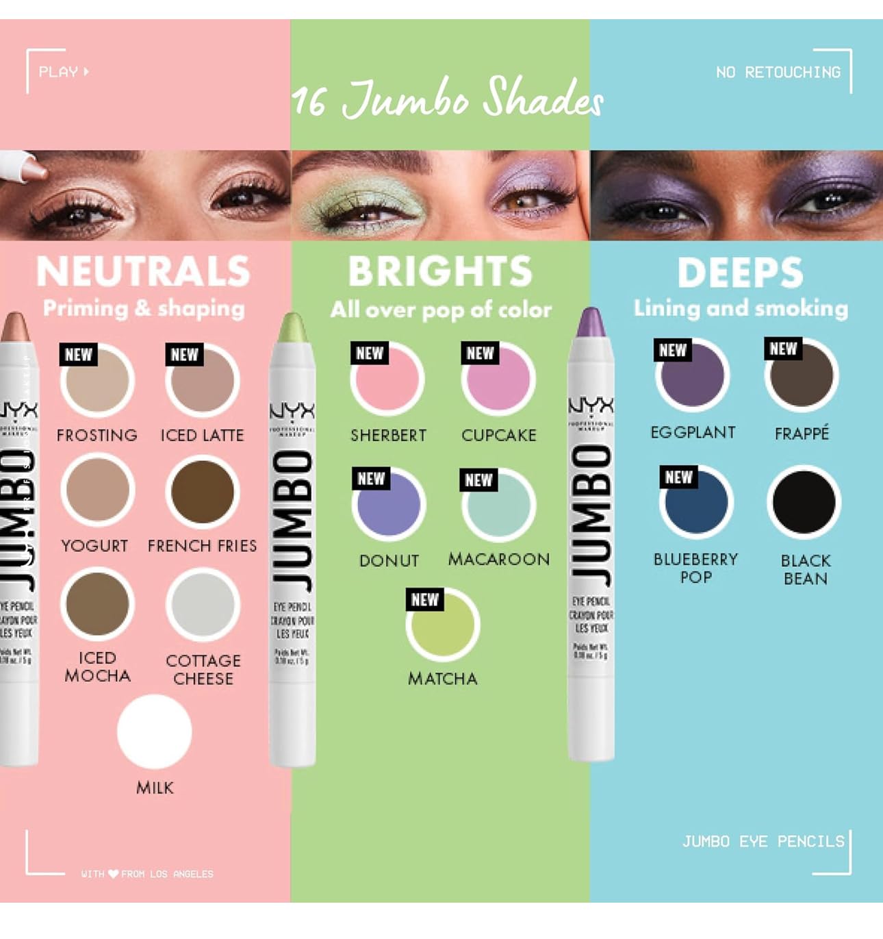 Nyx Jumbo Eye Pencil 604 Milk 3pack