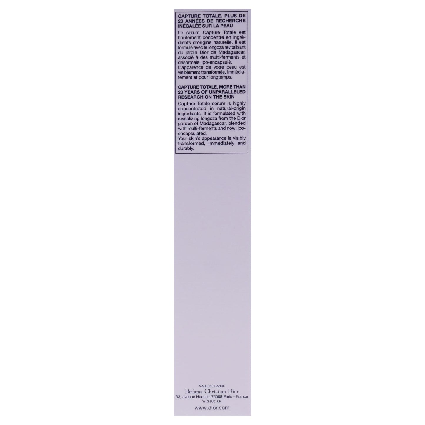 Capture Totale Le Serum by Christian Dior for Women - 3.4 oz Serum