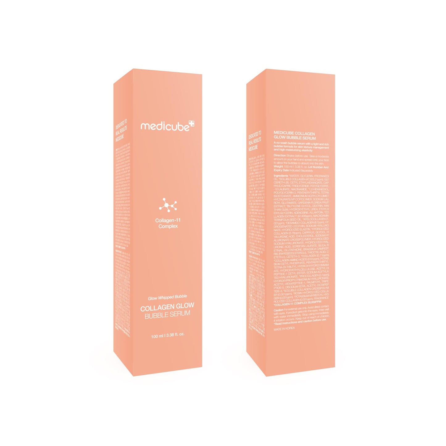 Medicube Collagen Glow Bubble Serum - Fast-absorbing bubble-type serum that gives you 24h Glow & Lifted Look - Korean skincare (3.38fl.oz.)