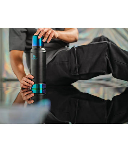 Stanley Classic Legendary Vacuum Bottle 2.0 qt | Wide Mouth with Leakproof Cup Lid | Keep Drinks Hot or Cold | Packable for Travel | Insulated Stainless Steel Thermal Bottle | BPA-Free | Black Chroma
