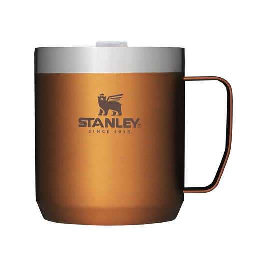 Stanley Stay-Hot Camp Mug 12 oz | Press Fit Drink Through Lid | Cup for Coffee, Tea and Drinks | Insulated Stainless Steel Coffee Mug | BPA-Free | Maple