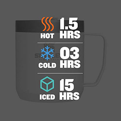 Stanley Stay-Hot Camp Mug 12 oz | Press Fit Drink Through Lid | Cup for Coffee, Tea and Drinks | Insulated Stainless Steel Coffee Mug | BPA-Free | Polar