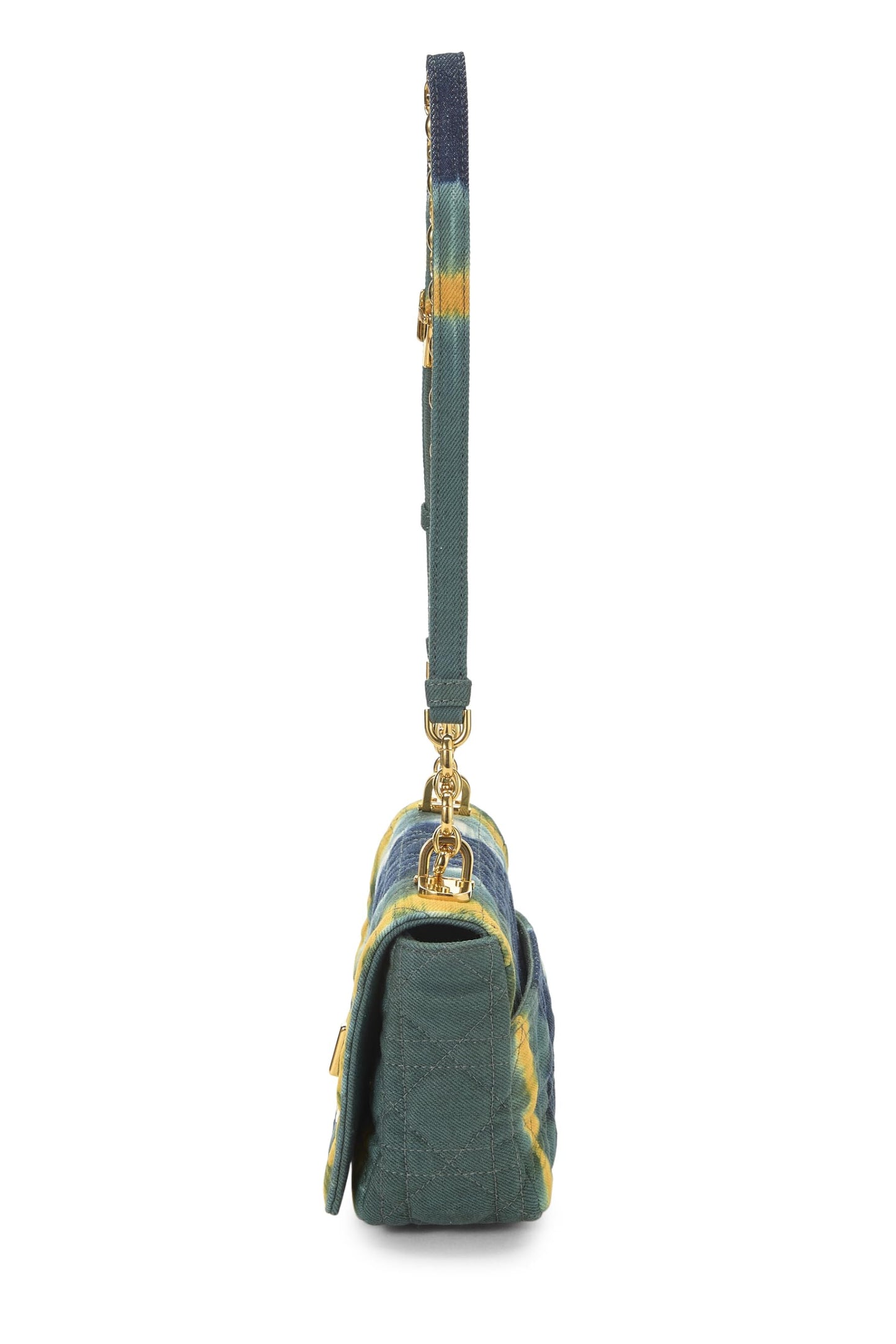 Dior, Pre-Loved Multicolor Cannage Denim Caro Bag Small, Multi
